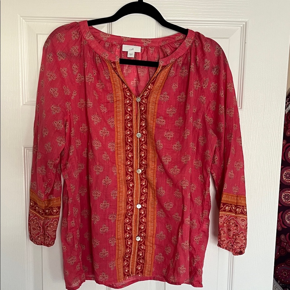 J. Jill Pinky-Red and Orange Blouse